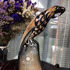 チベット式の牛の角の全体の角の家の創意は芸術品の事務室の文を飾って飾って養生のハンドルの贈り物を飾っています。