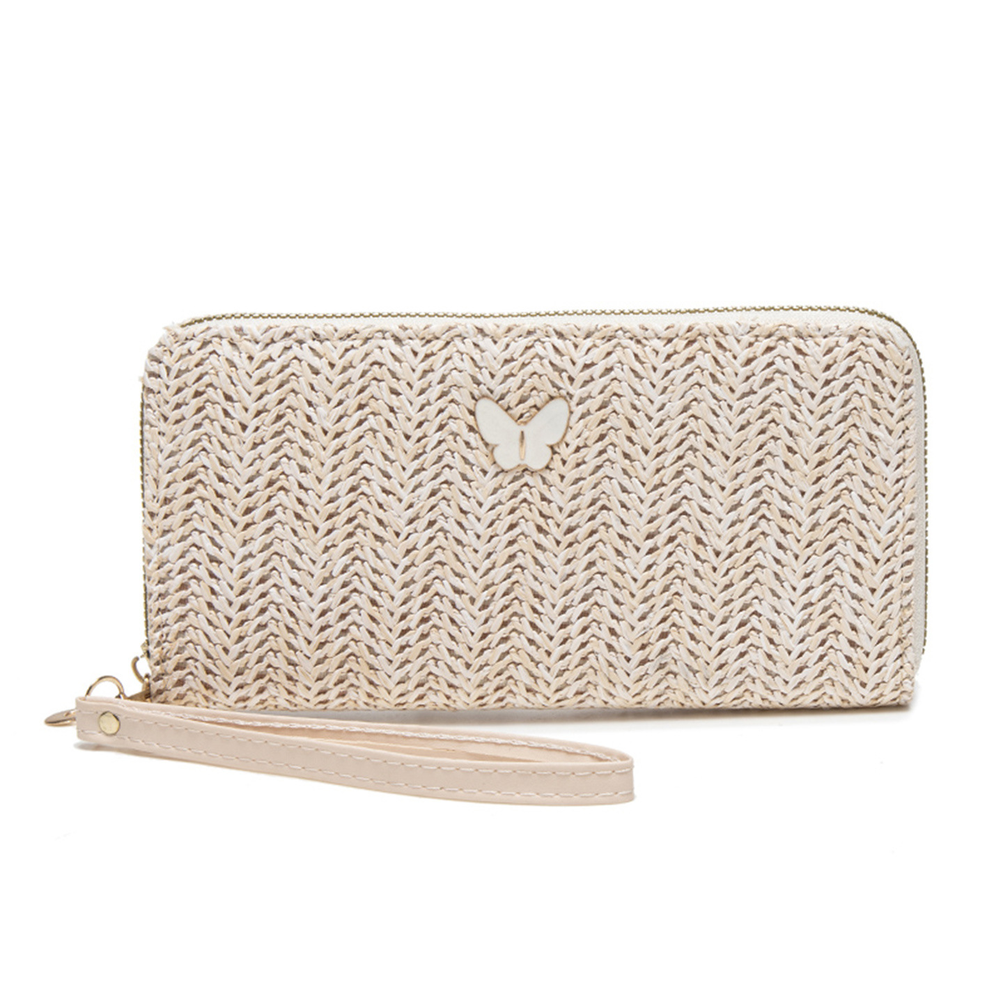 2025 otoño y invierno nuevo estilo de mariposa de paja decoración de mano bolso de cambio multicapa bolso de comercio exterior de larga dama monedero de tirón único image 9