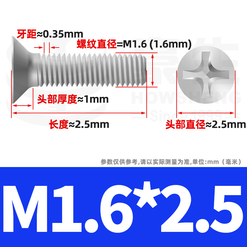 304ステンレスネジのネジの十字溝の平頭のネジのKMの機械の糸の小さいネジのm 2m 3m 4m 5m 6|undefined