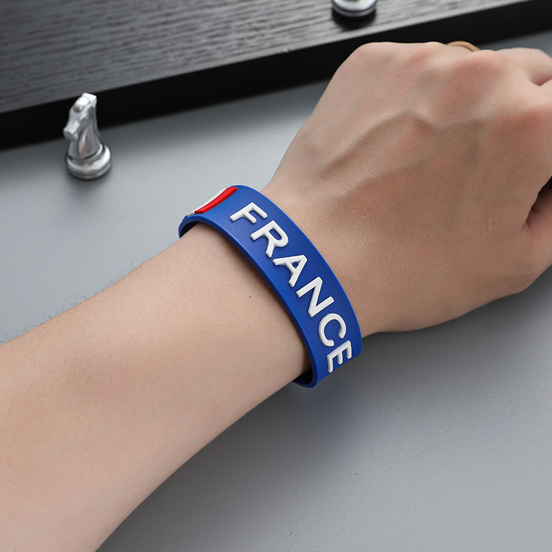 2022 Qatar Copa Mundial decoraciones del equipo nacional pulsera de goma fans pequeño regalo recuerdo Francia