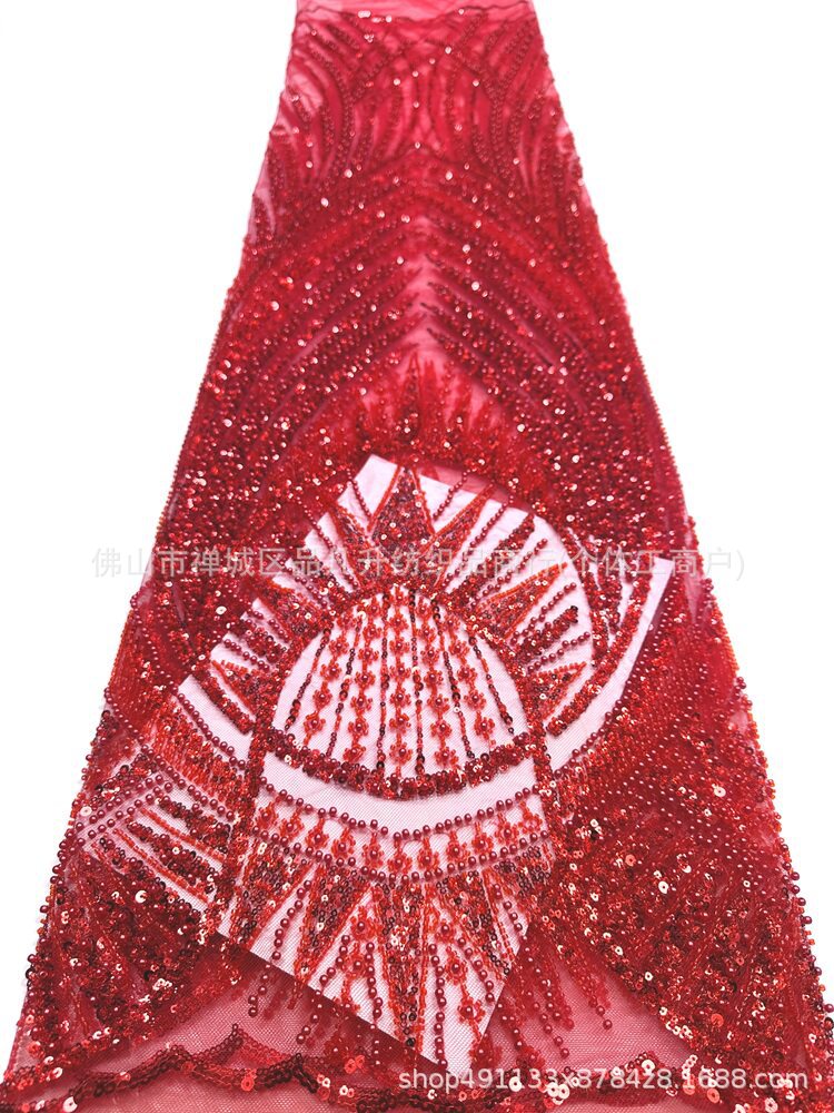 Gaoding industria pesada perlas tubo bordado tela de moda europea y americana vestido de boda sexy cena vestido de moda tela