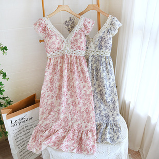 Cotton Strap Skirt Women's Suit Spring and Summer Thin Pure Cotton Home Clothes Loose Breathable Sweat Absorbing Breathable Large Size