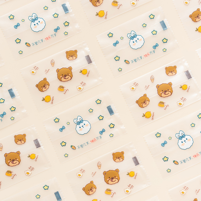 Copo de nieve crujiente bolsa de embalaje galleta máquina de sellado bolsa hornear alimentos turrón leche jujujube pequeña bolsa de caramelo de dibujos animados