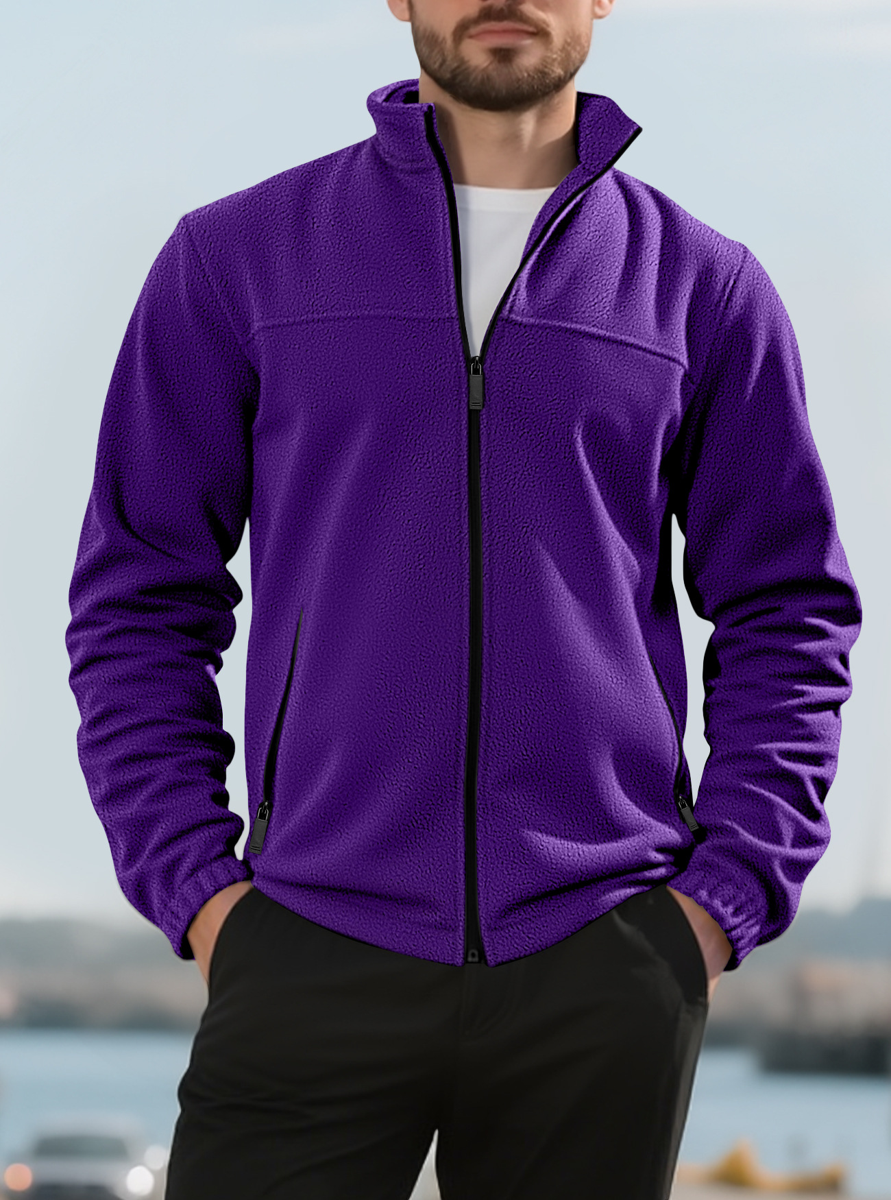 Transfronterizo nuevo tamaño europeo en stock 380G chaqueta amazon otoño y invierno americano con camisa de cuello de terciopelo grueso