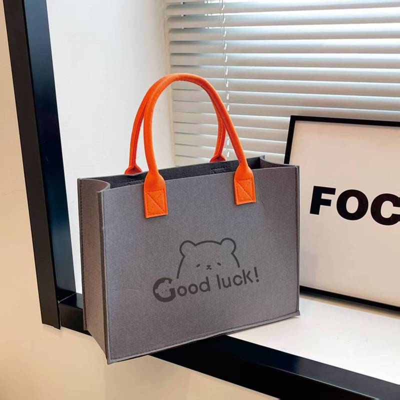 フェルトバッグハンドバッグカスタムパターンプリントロゴ収納バッグギフトバッグ大容量ポータブルショッピング|undefined