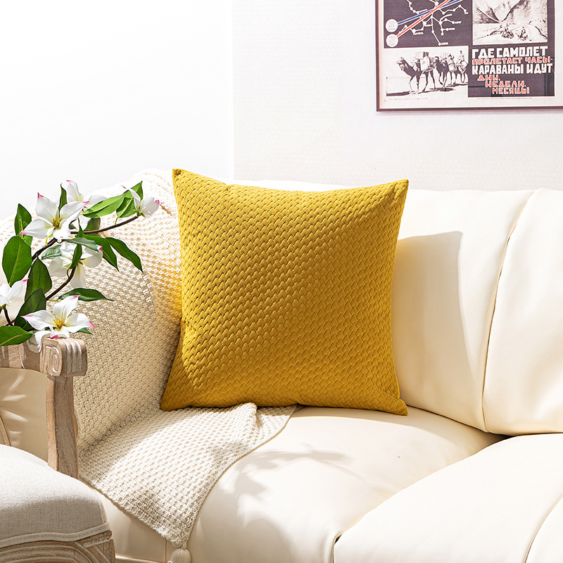 New Nordic Simple Dutch Velvet Three-Dimensional Embossed Twill Large Pillow Cushion Sofa Waist Pillowcase_voghion.com