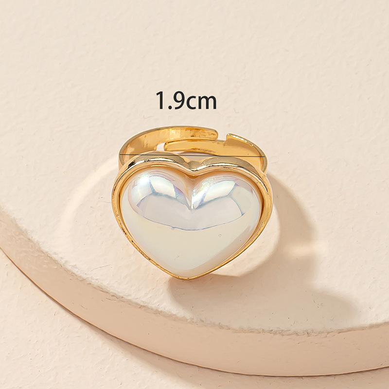 Fashion Heart Shape Alloy Plating Rings display picture 4