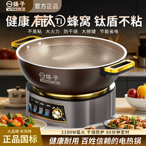Новый домашний многофункциональный электрический вок Yangtze Titanium Ti Honeycomb, электрическая кастрюля с антипригарным покрытием, универсальная электрическая кастрюля, электрическая кастрюля для приготовления пищи