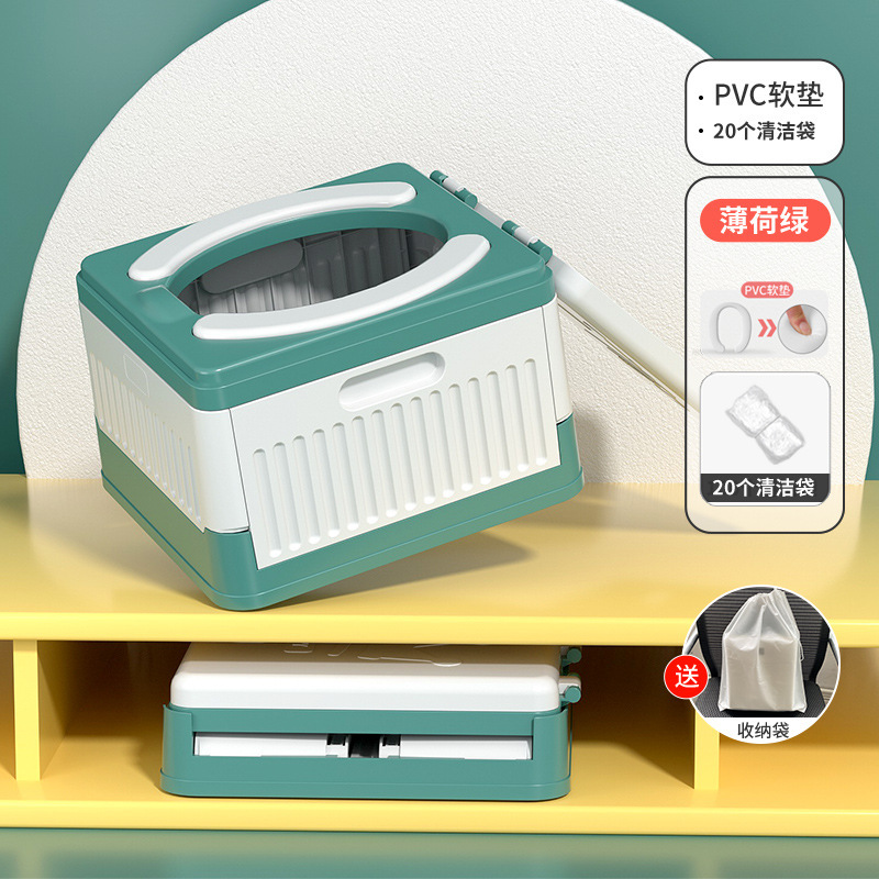 屋外折りたたみトイレポータブル車のトイレスツール消臭大人のキャンプ緊急携帯トイレ肥厚|undefined