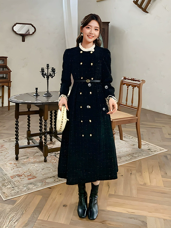 Демисезонное платье, французский стиль, стиль Chanel, для полных женщин