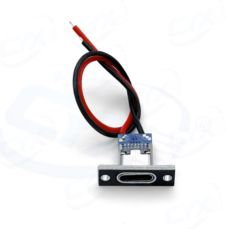 固定プレートとケーブル付き Type-c メスソケット USB 高速充電 c ポート小型家電 DIY 改造修理充電ソケットコネクタ|undefined