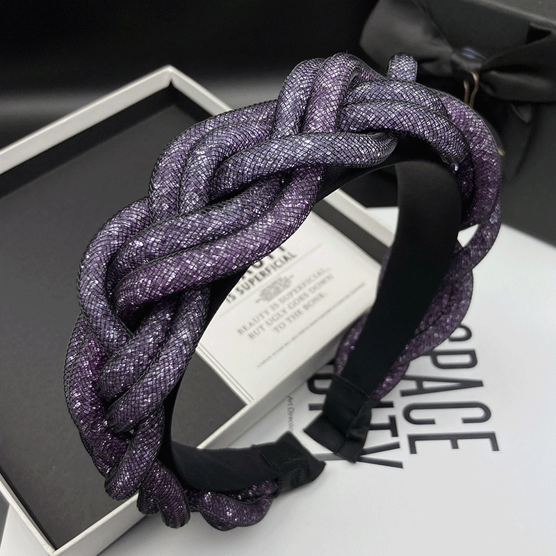 Plastic Material Women's Hip-hop Retro Color Block Plastic Handmade Hair Band