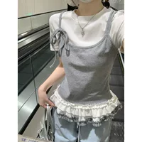 Summer short sleeve T-shirt, plus size, lifting effect