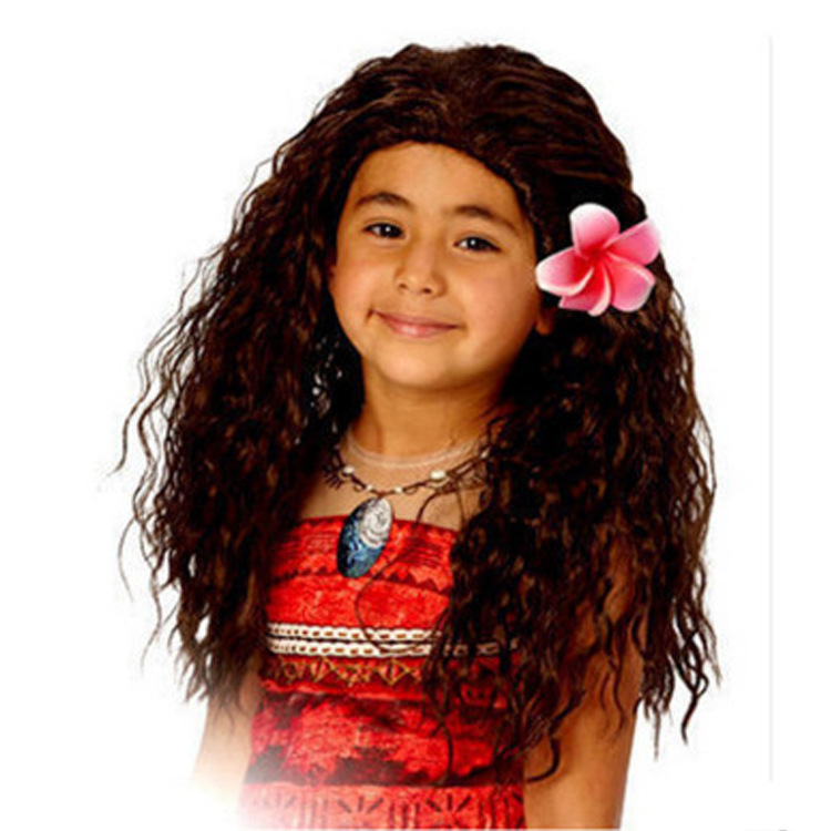 Nueva peluca de princesa del mar MOANA peluca de cosplay de cabello largo rizado peluca de color peluca de decoración accesorios