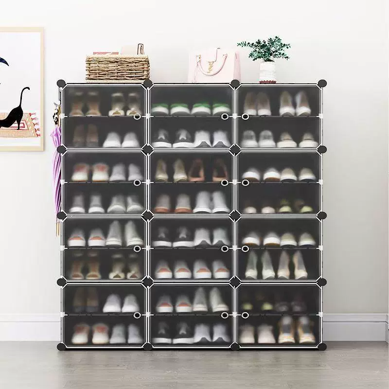 鞋子收纳箱鞋盒侧开加固加厚防尘装鞋收纳柜神器透明可视鞋架鞋柜