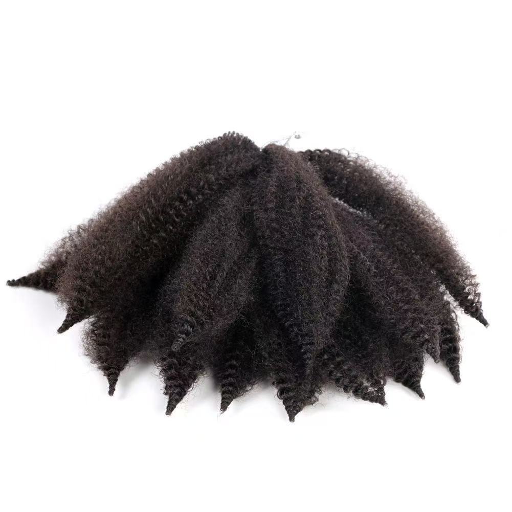 Caterpillar de fibra química de cola punta Afro kinky curly crochet cabello pelucita pelucita pelucita de crochet cabello