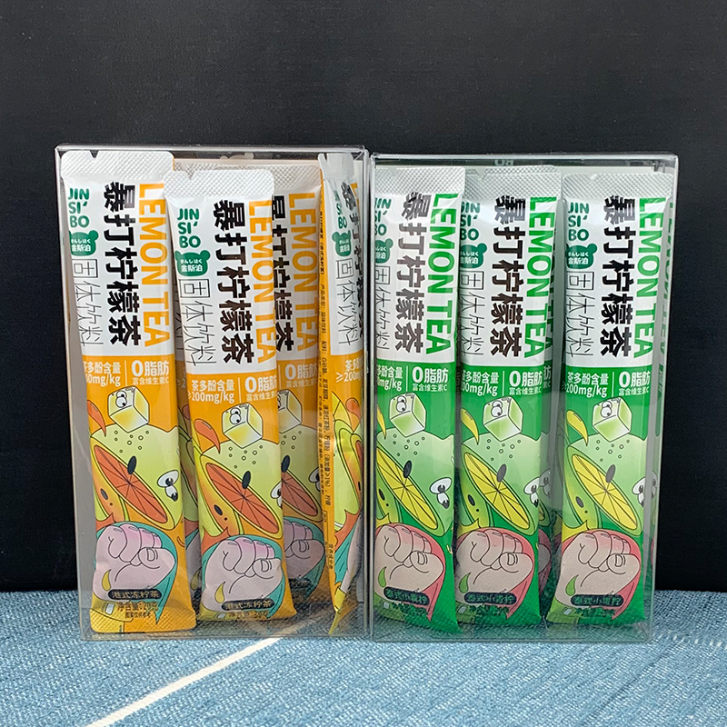 Ginseng Rich in Vitamin C Lemon Tea, Thai Green Lime Beverage, 24 Boxes per Carton