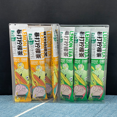 Ginseng Rich in Vitamin C Lemon Tea, Thai Green Lime Beverage, 24 Boxes per Carton