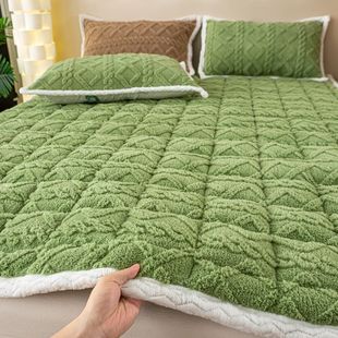 Winter Warm Taff Fleece Mattress Cushioned fleece-lined Cushion Blanket Quilt Mattress Milk Fleece Bed Cover Student Dormitory Machine Washable