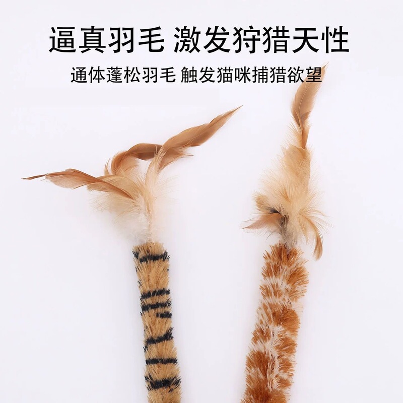 厂家批发鸡毛掸子铃铛羽毛逗猫棒宠物小猫磨牙棒互动逗猫玩具用品|undefined