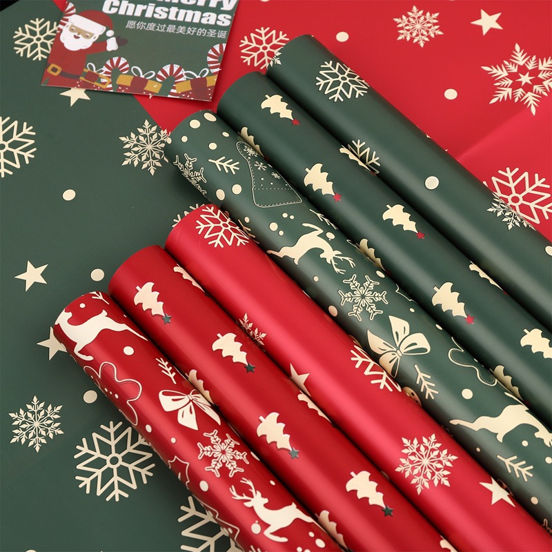 Papel de Envoltura Impermeable de Navidad para Flores y Regalos de Película Perlada