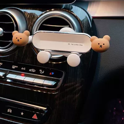 Car phone holder, cartoon 2024 model, car air vent phone navigation fixed support bracket (Car phone holder) - little-bear-advanced-enhanced-version-standard