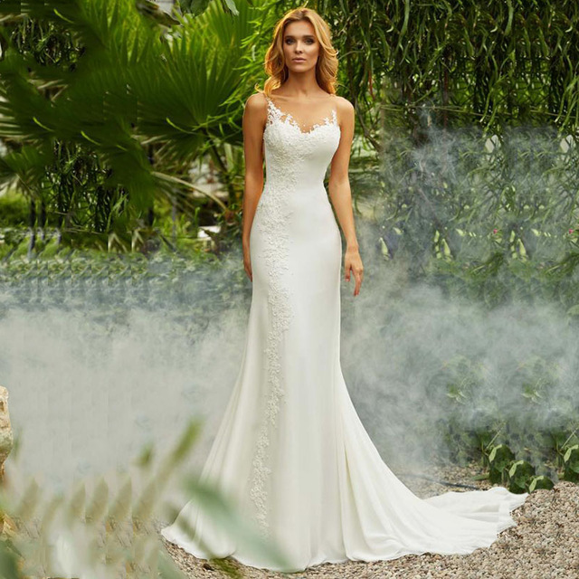 Comercio exterior Vestido de novia europeo y americano de las mujeres 2024 Nuevo encaje más tamaño moda retro cuello redondo sexy pequeño vestido de novia nupcial