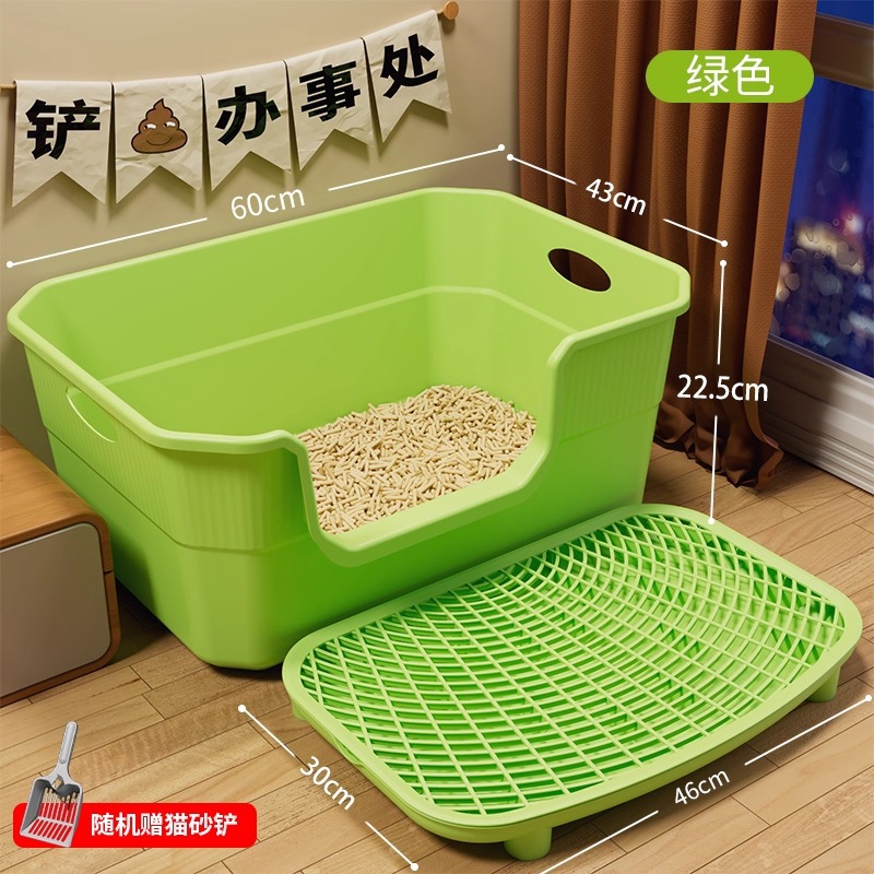 Super grande grueso gato arena enorme anti-splash completamente abierto semicerrado Maine gato arena arena arena gran gato arena