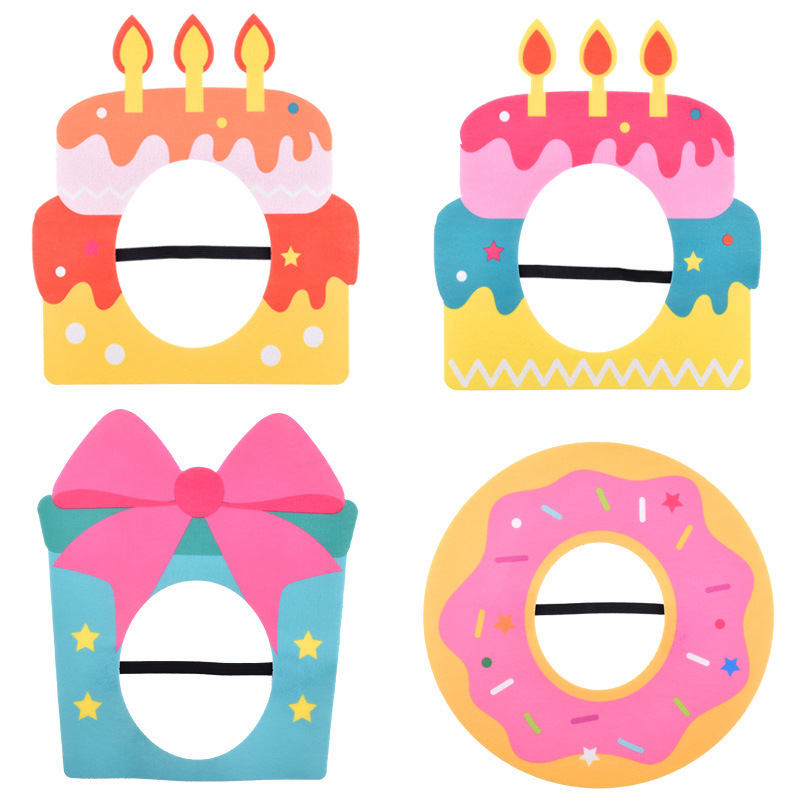 Fieltro pequeño libro rojo creativo pastel de cabeza sombrero extraño partido fotos decoración props máscara de fiesta de cumpleaños