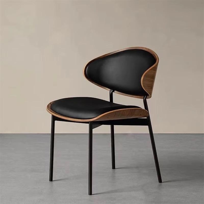 Silla Eames - desmontar - nueces + piel negra