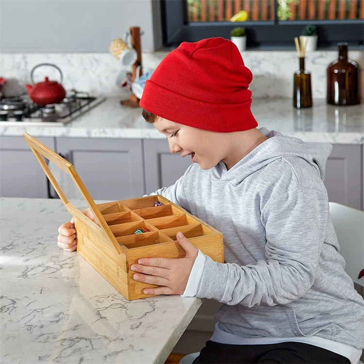 Чайная упаковочная коробка для домашнего деления деревянная подарочная коробка для хранения Современная минималистская деревянная отделочная коробка для хранения