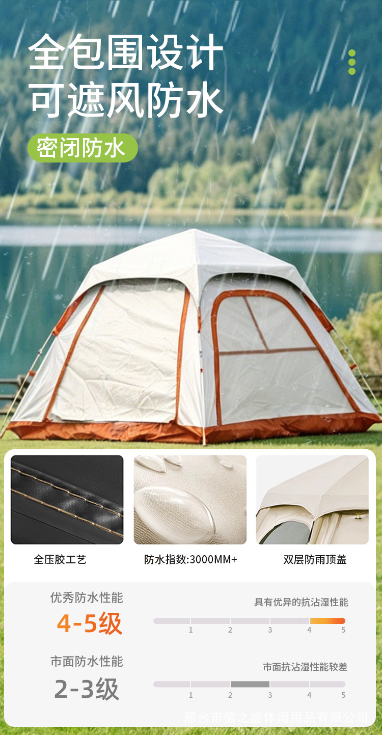 Factory wholesale outdoor square tent, canopy tent, sun-proof and waterproof seaside camping tent, travel tent