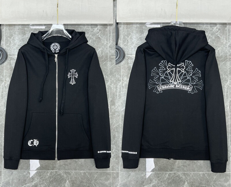 25ss正确版Chrome Hearts 克罗伈十字架连帽卫衣百搭潮流时尚批发|undefined