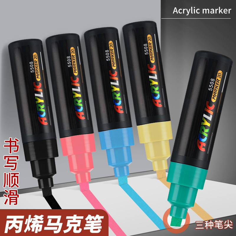 65g de gran capacidad de acrílico marcador de lápiz de graffiti resistente al agua 8mm de ancho marcador gigante material de pintura al por mayor