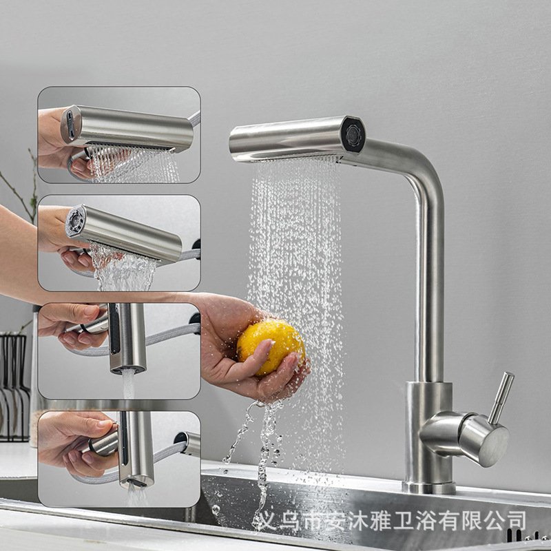 Grifo Giratorio de Brazo Robótico para Lavabo de ABS para Agua Fría y Caliente para Baño