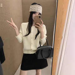 秋季新款！韩系高品质全羊毛手工扣钩花百搭休闲纯色舒适针织衫