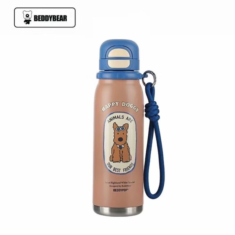 杯具熊正品西高地锐气运动保温杯复古型双饮两盖大容量水壶600ml|undefined