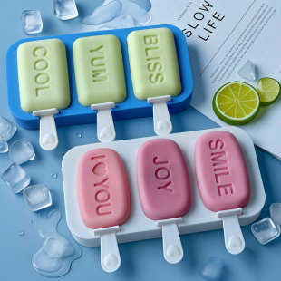 New English Word Triple Ice Cream Mold DIY Home Ice Cream Ice Cream Ice Cream Ice Cream Ice Stick Silicone Mold