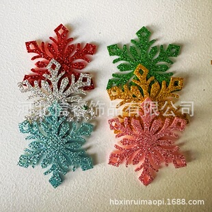 Cross Border Christmas Decoration Snowflake Chip Gold Powder Hair Accessories Hair Clip Material Lanyard Snowflake