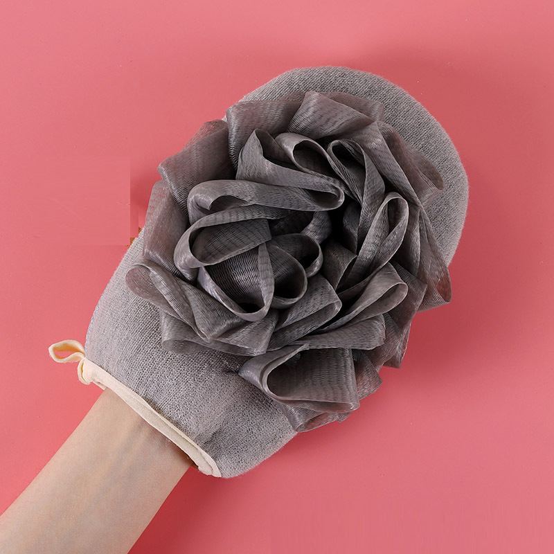 Toalla de baño de flores de baño, bola de baño dos en uno, guantes de baño suaves, artefacto de frotamiento de espalda, toalla de baño de arena fina, toalla de baño de doble cara