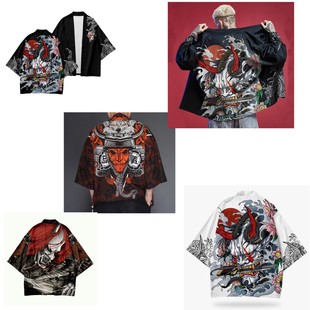 2022 Cross-Border New Products Hot Sale Sun Protection Clothing Men's Jacket Tops Harajuku Kimono Robe Jacket Feather Cloak