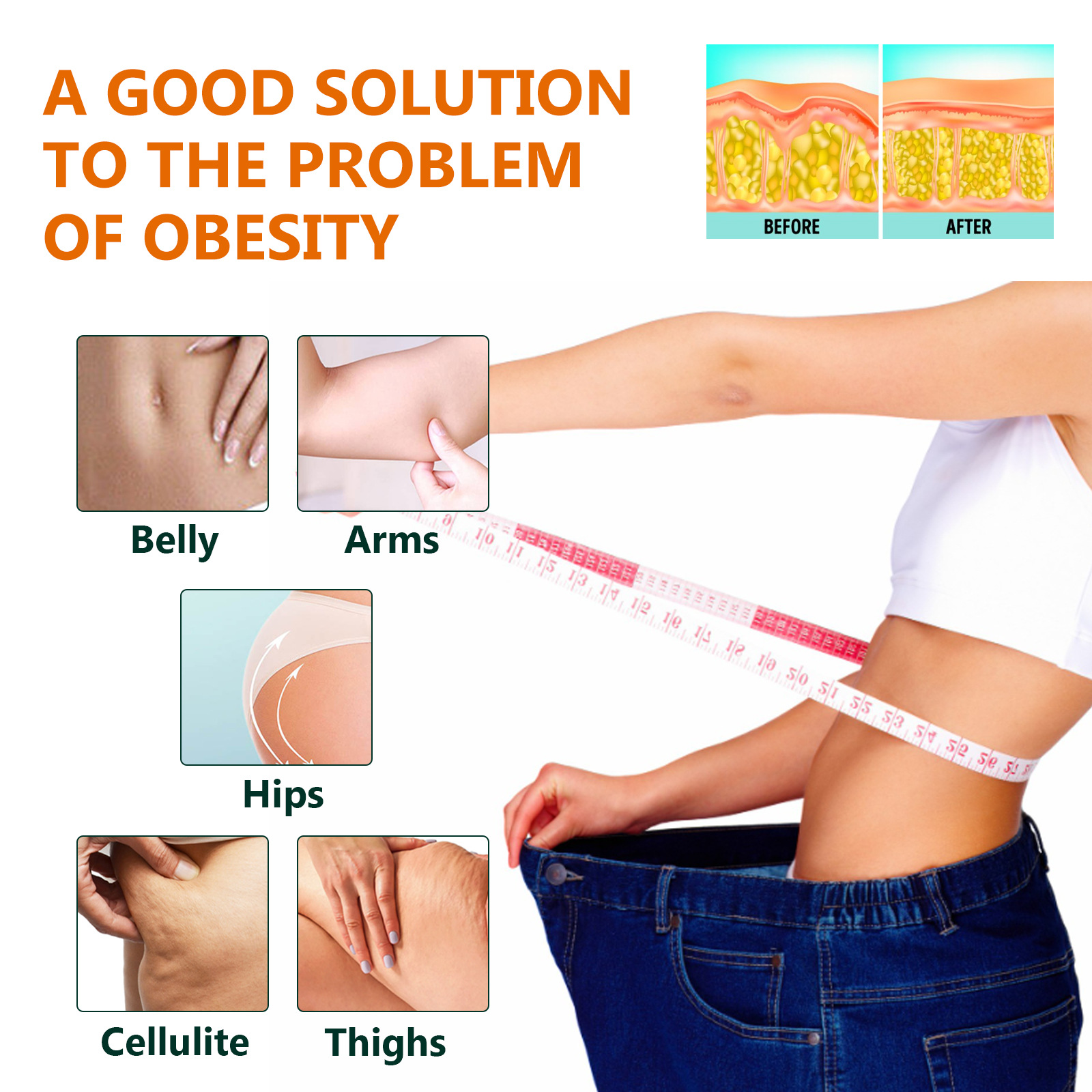 OUHOE Kroppsessens Massage Buken Lår Muskler Bantning Återfuktande Uppstramande Hudformande eterisk olja_voghion.com