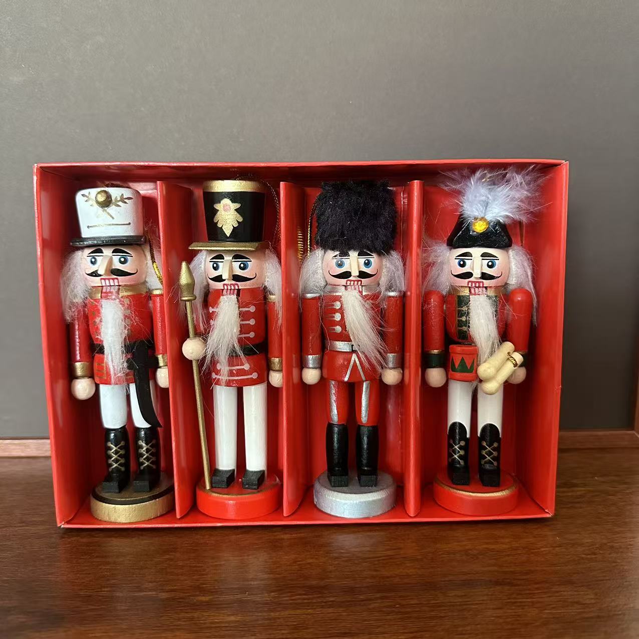 クロスボーダー新しいクルミ兵士木製装飾品クリスマス装飾品小さなギフトクリスマス装飾品ウィンドウデスクトップ装飾品