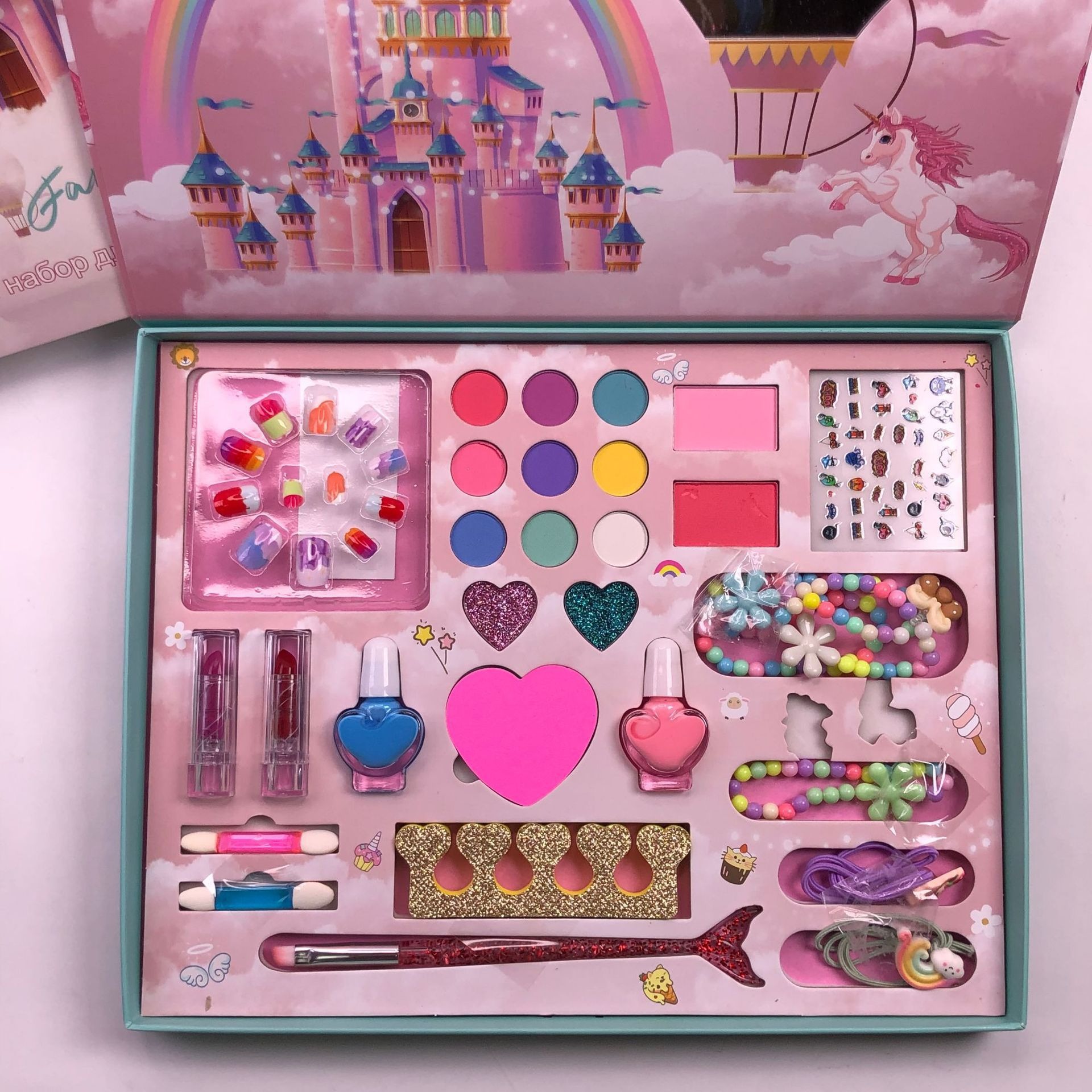 Set Portátil de Maquillaje de Juguete de Plástico, Portátil, para Juegos de Rol