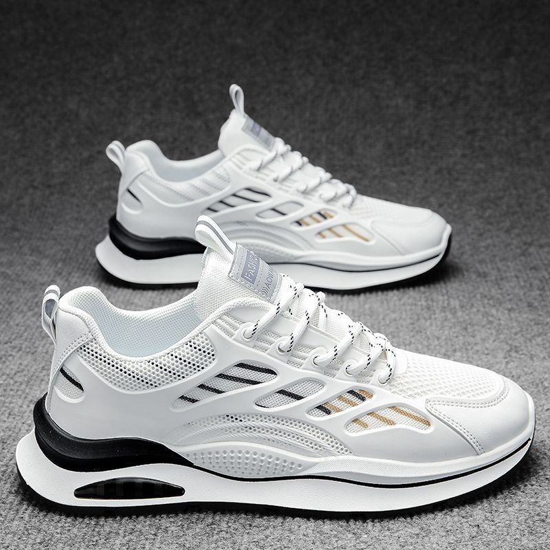Zapatos de hombre verano nuevos zapatos de malla transpirable moda nacional de los hombres zapatos blancos del todo fósforo fondo grueso deportes casual corriendo zapatos de papá