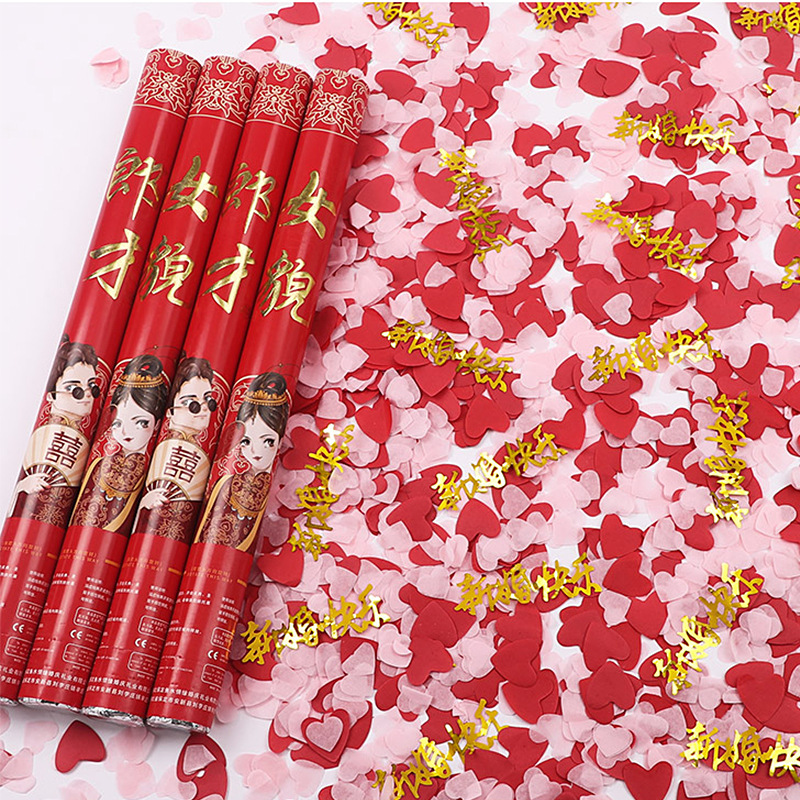 Ceremonia de fuegos artificiales suministros de boda vacaciones spray pétalos cinta de mano boda fuegos artificiales tubo