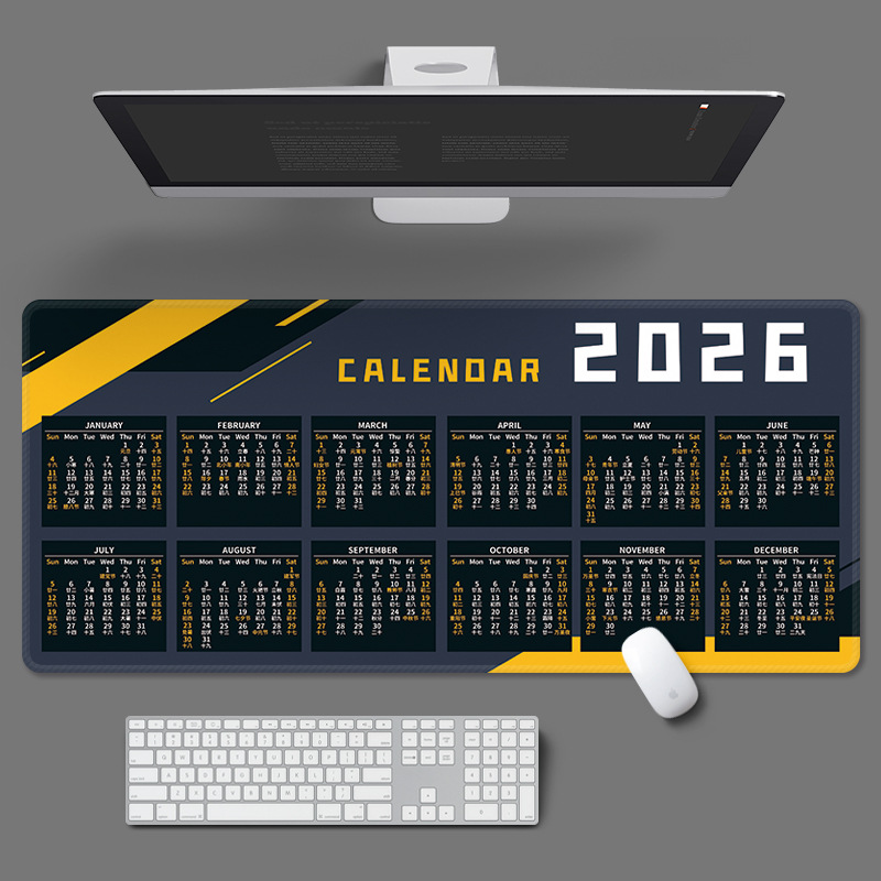 Alfombrilla de Ratón con Calendario del Año del Caballo 2026, Extra Grande, Antideslizante, Lavable, Regalo, Calendario de Oficina, Calendario Anual, Calendario Mensual, Alfombrilla de Escritorio, Venta al por Mayor