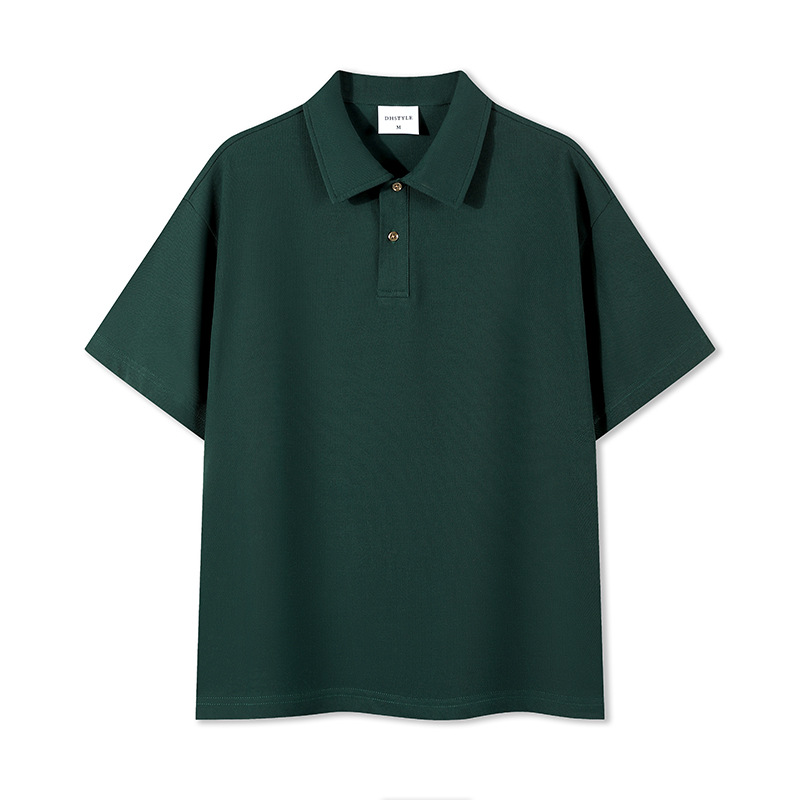 270g pesado comercio exterior transfronterizo tamaño europeo hombre verano camisa de polo de manga corta ropa de trabajo logo personalizado camisa polo