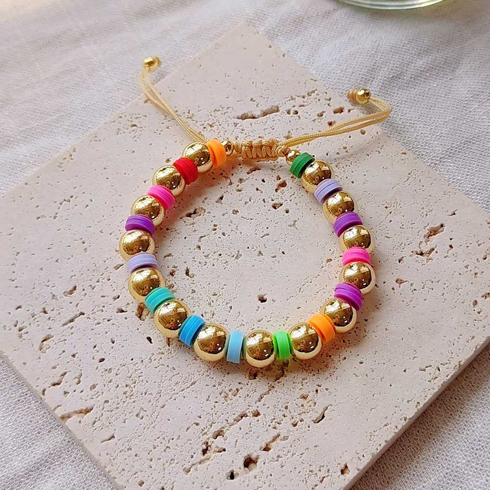 Holiday Occasion Freshwater Pearl, soft clay Material Colorful Pattern Ethnic Style Colorful Freshwater Pearl Soft Clay Wholesale Bracelets
