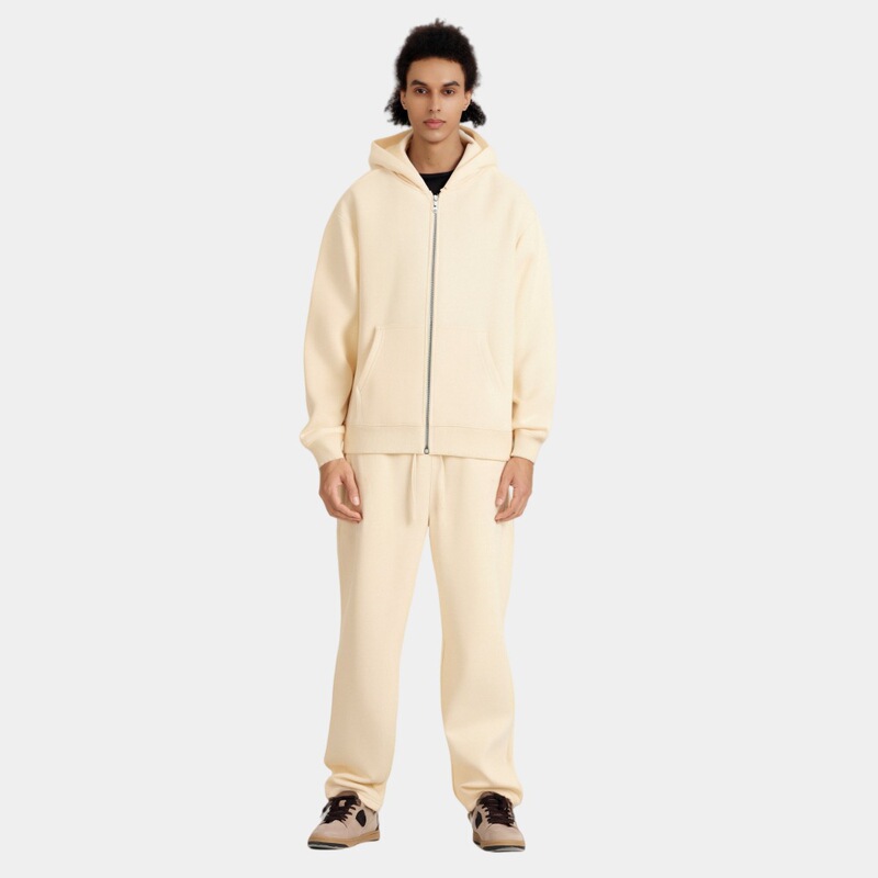 Cross-Border Men's Clothing 2025 Autumn and Winter New Velvet 350g Zipper Cardigan Top Loose Cross-Border Trendy Brand Hooded Sweatshirt